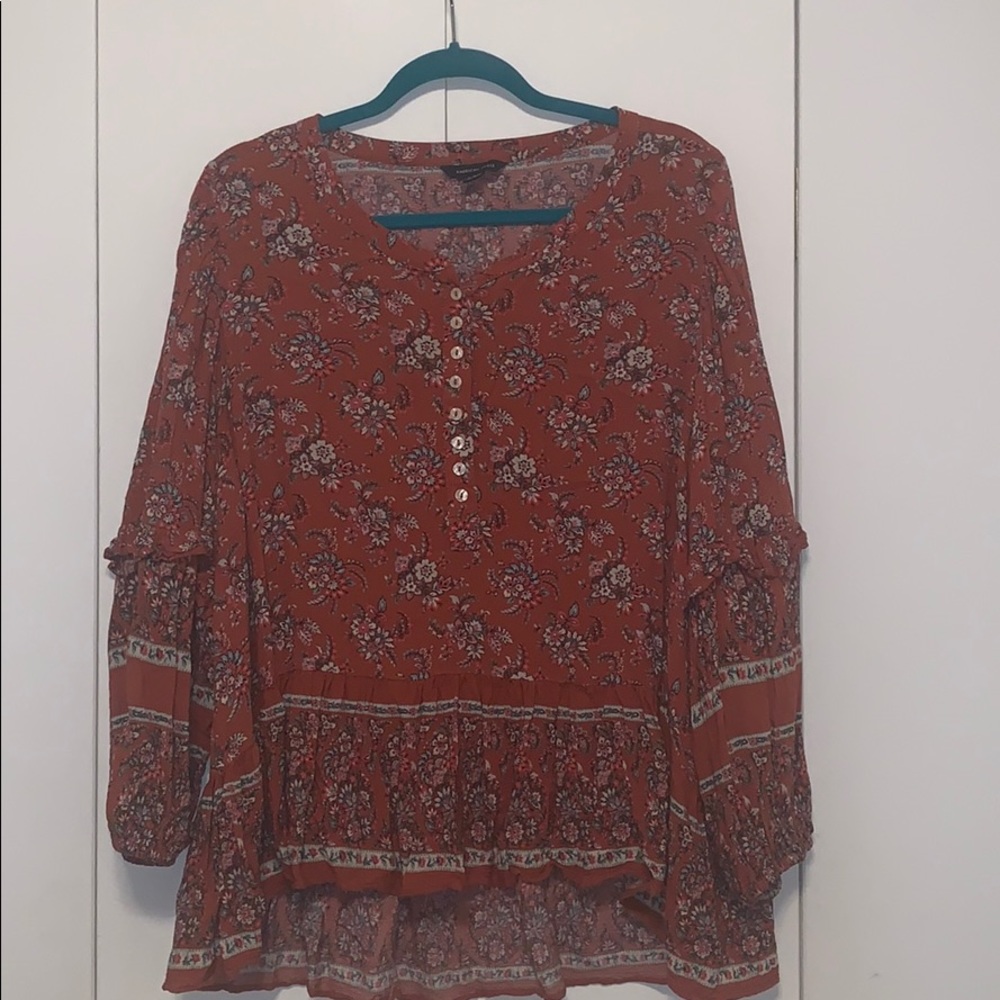 Floral high-low blouse